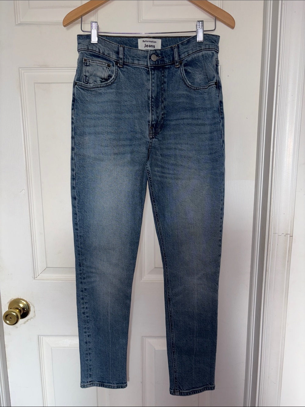 Reformation Harper High Rise Skinny Jeans Como Wash Size 29 - Picture 2 of 6